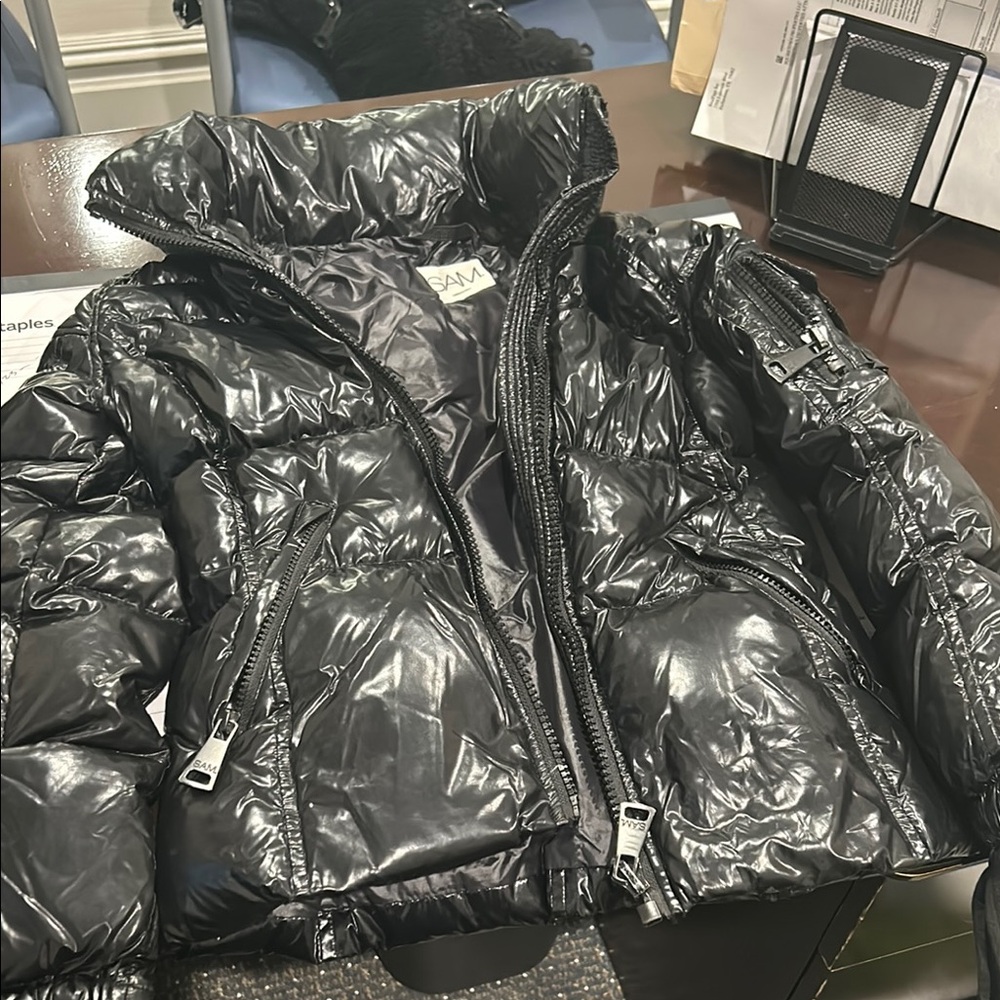 SAM Glossy Black Puffer Coat